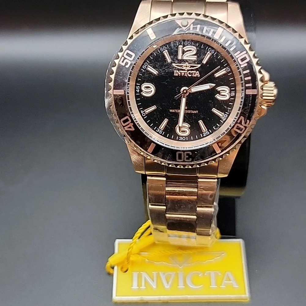 NEW 69721 Invicta Specialty Men's Quartz Bracelet Watch - 41mm Rose Gold Black